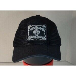 Men’s Jack Daniels Old No 7 Field Tester Mesh Trucker Black Snapback Hat/Cap.